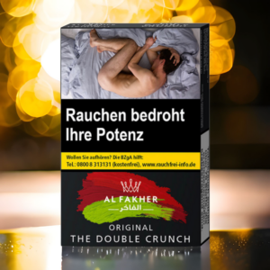 bei uns kriegen Sie den al fakher original the double crunch Tabak in 25g ab sofort